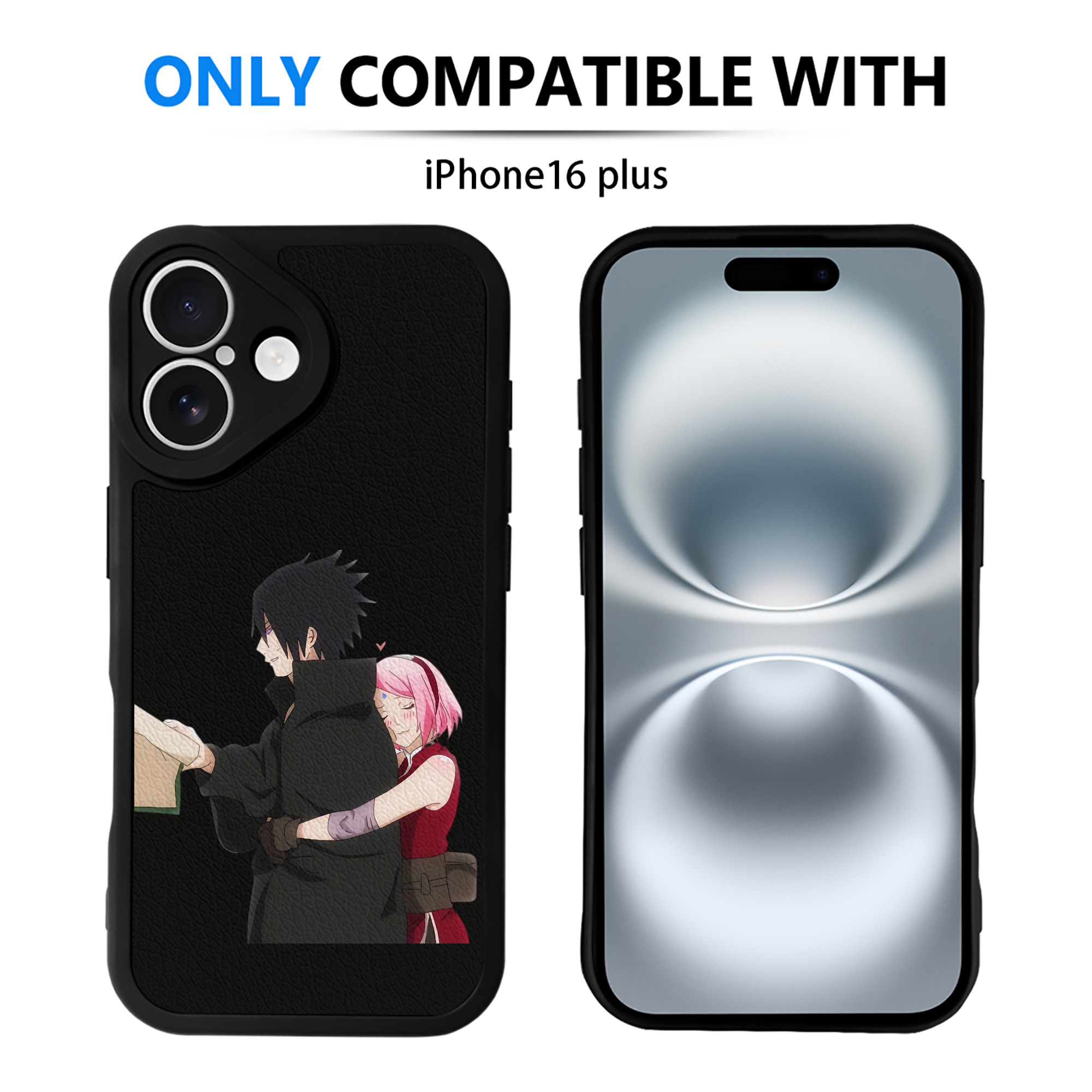 （画像用） NARUTO -ナルト- うちは サスケ Uchiha Sasuke 【iPhone 16シリーズ対応】シリコンスマホケース（レザー調） 材質：シリコン